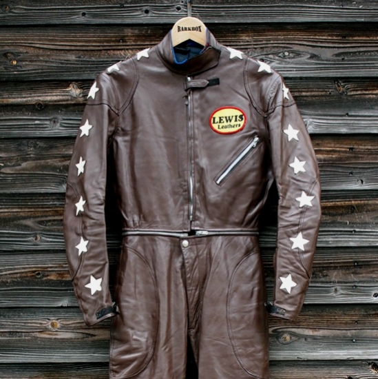 <img class='new_mark_img1' src='https://img.shop-pro.jp/img/new/icons5.gif' style='border:none;display:inline;margin:0px;padding:0px;width:auto;' />Vintage Lewis Leathers Jacket x Trousers "Brown" (Ladies-S) vjk-197