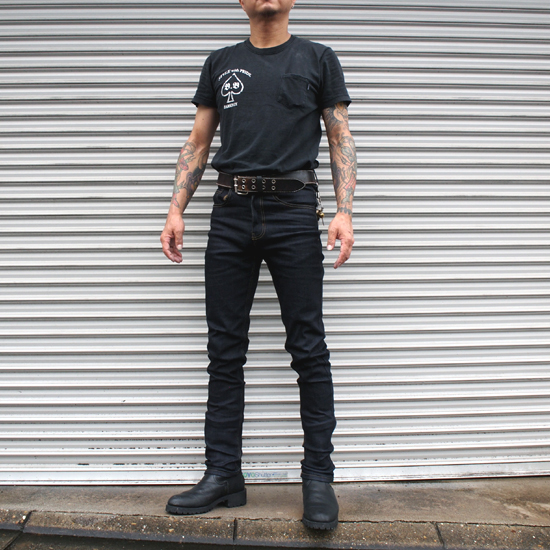 履き易さ抜群！バイクシェド ロンドン ストレッチ スリム 濃紺