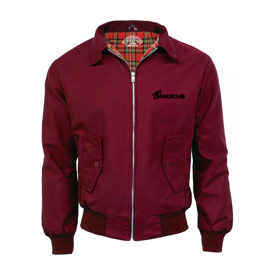 <img class='new_mark_img1' src='https://img.shop-pro.jp/img/new/icons47.gif' style='border:none;display:inline;margin:0px;padding:0px;width:auto;' />BARKBOX Burgundy Harrington Jacket (Made by Toxico London)