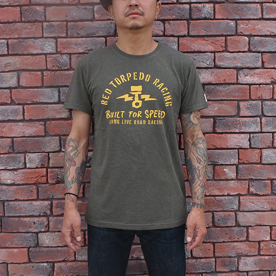 Red Torpedo Piston Bolt T-Shirt (Heather Dark Green)