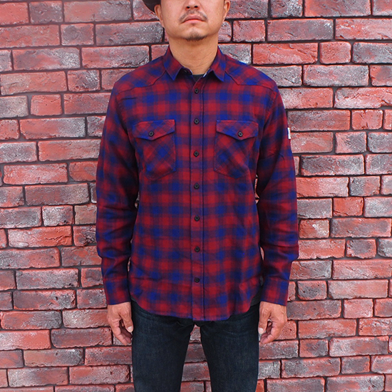 <img class='new_mark_img1' src='https://img.shop-pro.jp/img/new/icons5.gif' style='border:none;display:inline;margin:0px;padding:0px;width:auto;' />Red Torpedo L/S Cotton Shirt (Red Brown x Dark Blue)