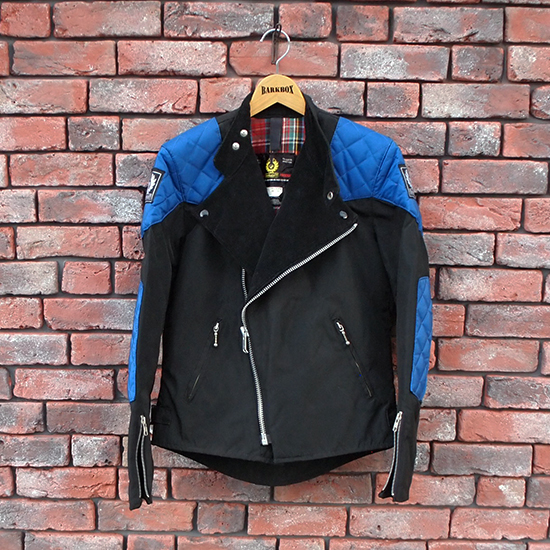 <img class='new_mark_img1' src='https://img.shop-pro.jp/img/new/icons5.gif' style='border:none;display:inline;margin:0px;padding:0px;width:auto;' />Deadstock Belstaff Outlaw Nylon Jacket Black/Blue (34) bel-013