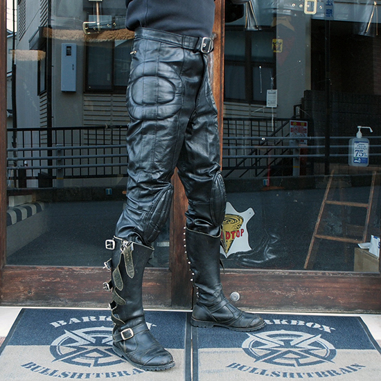TT Leathers レザー パテッド パット スリム パンツ 80年代 英国