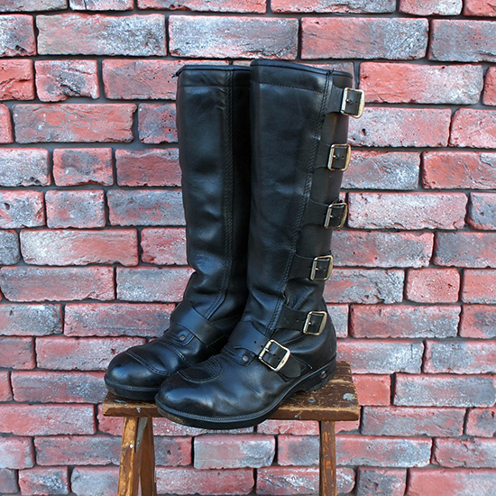 <img class='new_mark_img1' src='https://img.shop-pro.jp/img/new/icons47.gif' style='border:none;display:inline;margin:0px;padding:0px;width:auto;' />Ashmans 6-Buckles Leather Boots - All Black (UK/6.5-7) ukb-333