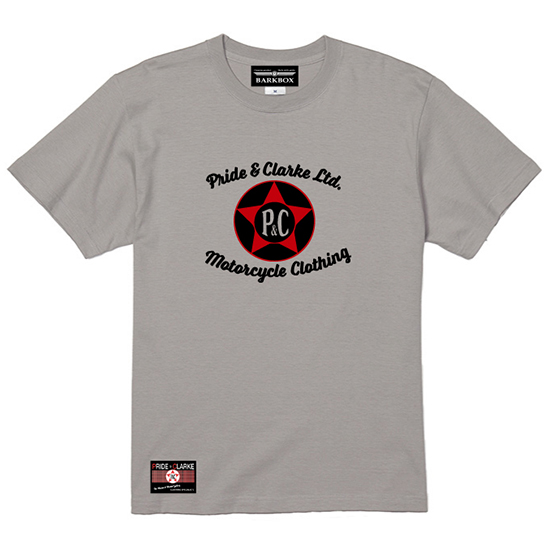 <img class='new_mark_img1' src='https://img.shop-pro.jp/img/new/icons5.gif' style='border:none;display:inline;margin:0px;padding:0px;width:auto;' />Pride & Clarke London Stone Grey T-shirt (Star)