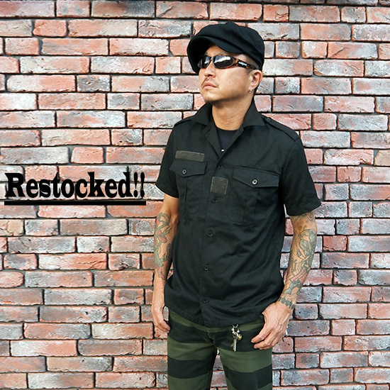 <img class='new_mark_img1' src='https://img.shop-pro.jp/img/new/icons5.gif' style='border:none;display:inline;margin:0px;padding:0px;width:auto;' />Overdyed Black Vintage French Army S/S Shirt