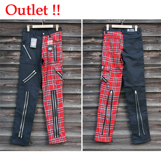 <img class='new_mark_img1' src='https://img.shop-pro.jp/img/new/icons34.gif' style='border:none;display:inline;margin:0px;padding:0px;width:auto;' />OutletTIGERBARKBOX BLK/RED Split Slim Zip Pants (28)