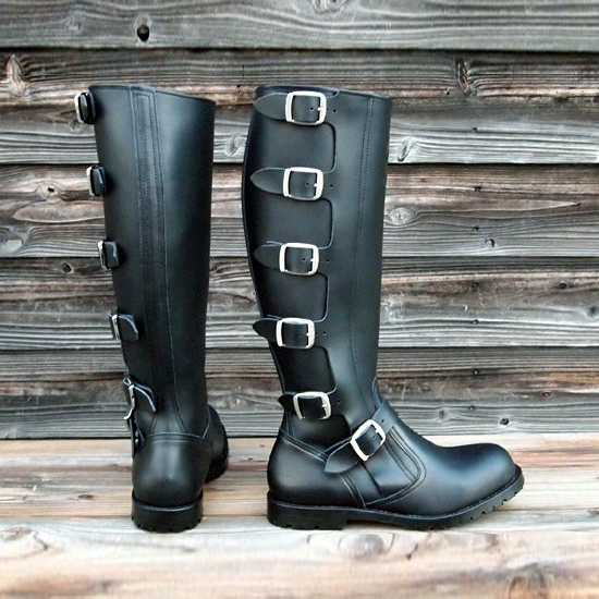 <img class='new_mark_img1' src='https://img.shop-pro.jp/img/new/icons29.gif' style='border:none;display:inline;margin:0px;padding:0px;width:auto;' />BARKBOX 6 Buckles Zipper Long Leather Boots