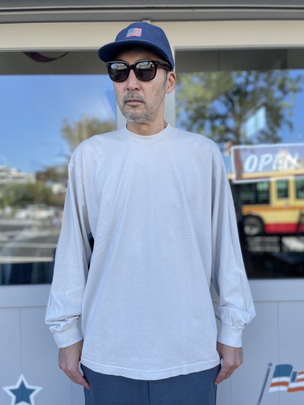 <img class='new_mark_img1' src='https://img.shop-pro.jp/img/new/icons14.gif' style='border:none;display:inline;margin:0px;padding:0px;width:auto;' />LOS ANGELES APPAREL(ロサンゼルスアパレル)LS Garment Dye Crew Neck Tee/Cement