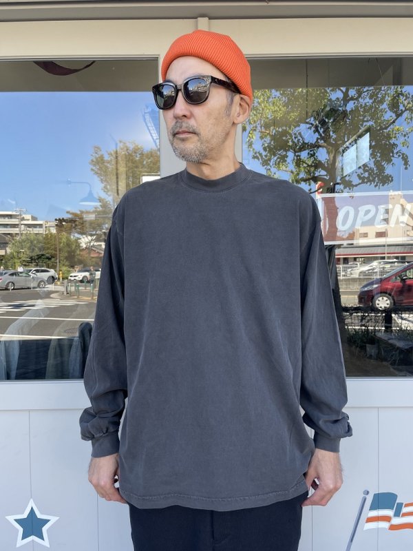 <img class='new_mark_img1' src='https://img.shop-pro.jp/img/new/icons14.gif' style='border:none;display:inline;margin:0px;padding:0px;width:auto;' />LOS ANGELES APPAREL(ロサンゼルスアパレル)LS Garment Dye Crew Neck Tee/V,Black