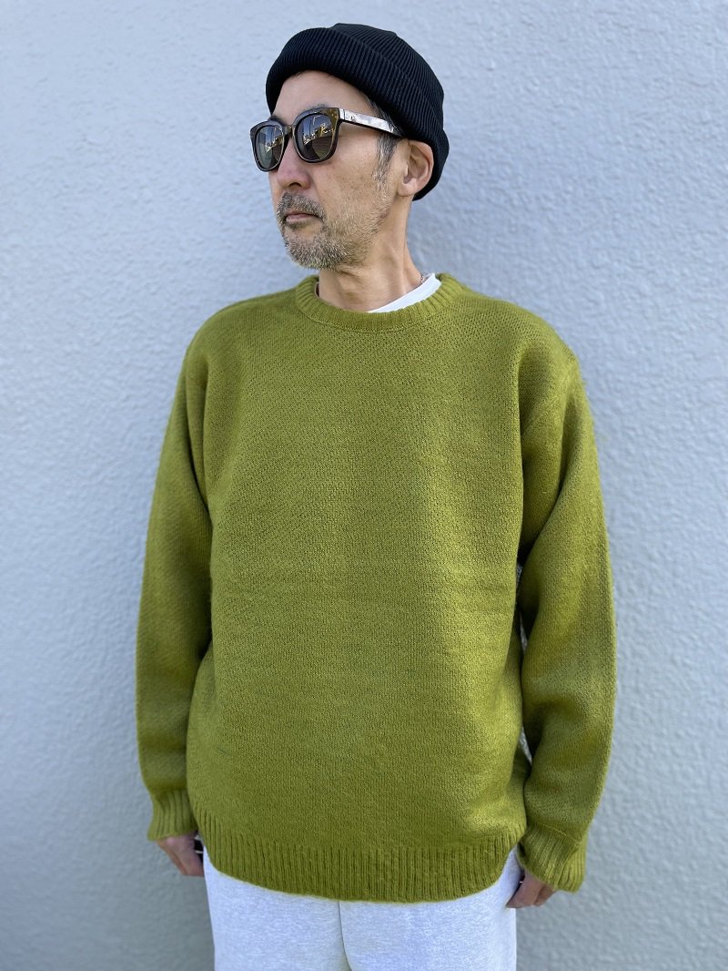 TOWNCRAFT(タウンクラフト)Shaggy Color Crew Sweater/Green