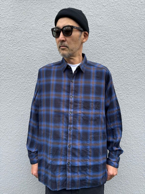 <img class='new_mark_img1' src='https://img.shop-pro.jp/img/new/icons14.gif' style='border:none;display:inline;margin:0px;padding:0px;width:auto;' />WAX(å)Ombre Check Pocket Shirts/Blue