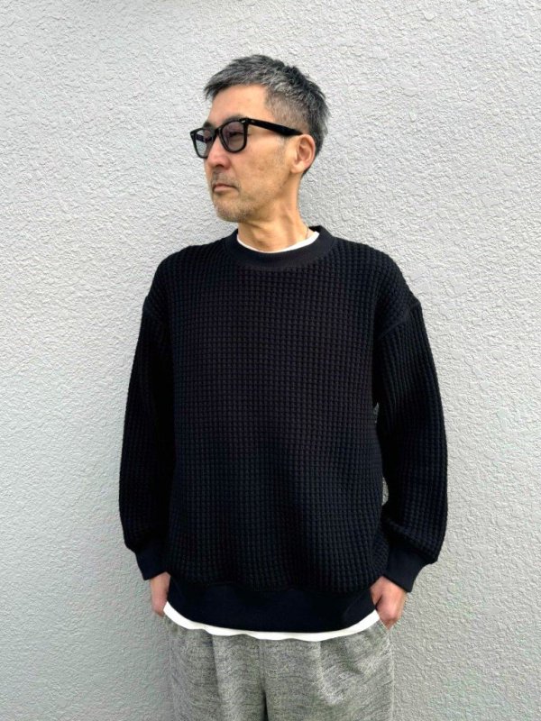 <img class='new_mark_img1' src='https://img.shop-pro.jp/img/new/icons14.gif' style='border:none;display:inline;margin:0px;padding:0px;width:auto;' />JACKMAN(åޥ)Waffle Crewneck/Black/JM7479