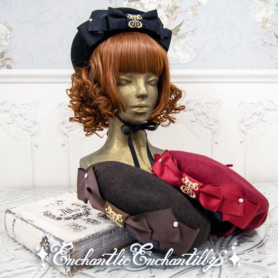 Enchantlic Enchantilly ロゴ刺繍ベレー帽-