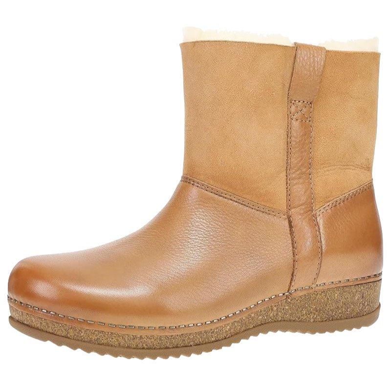 UGG Women's Ingrid Leather Sheepskin Lace Up Heeled Boots