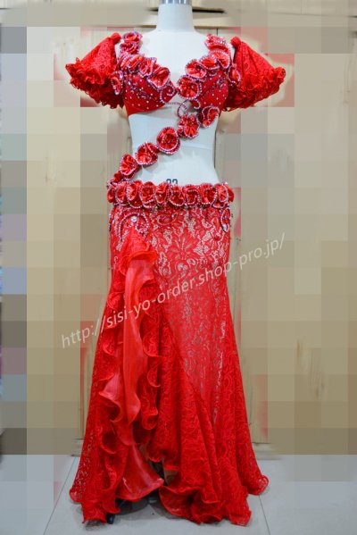 isisyoオーダーメイド衣装 赤薔薇衣装AAA - 愛ベリーダンスの女神 ベリーダンス衣装　オーダーメイド