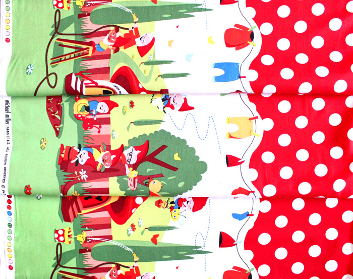 Michael Miller Fabrics Essentials CX4365-REDX-D Gnomeville /  マイケルミラー・輸入生地通販・USAコットン通販