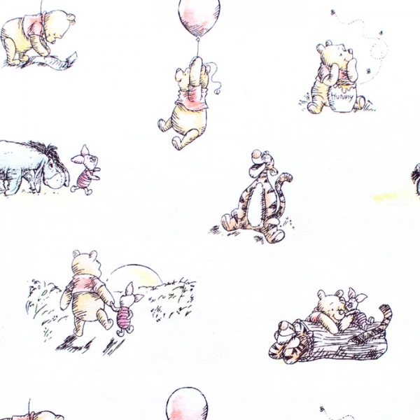 Camelot Fabrics Disney Winnie the Pooh Classic 85430501-1 Storytime / プーさん・ ディズニー輸入生地通販