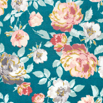RJR Fabrics Summer Rose PS200-FO1M Lorraine Forest Metallic