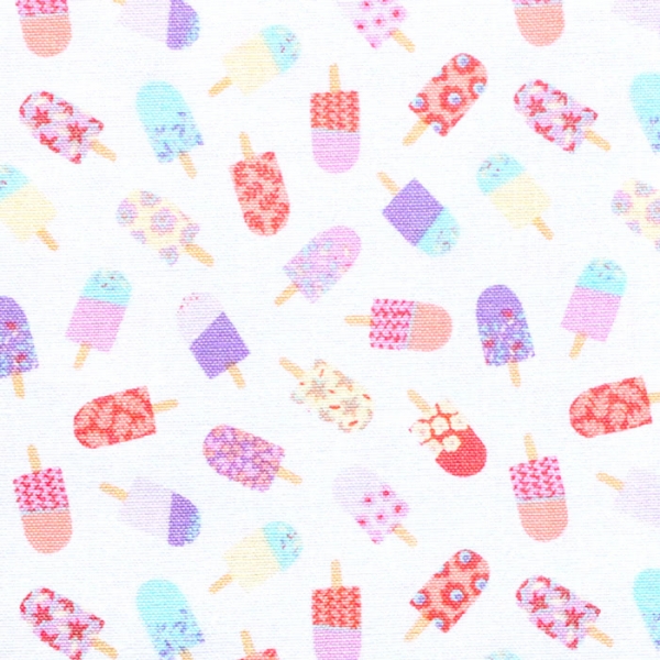 Camelot Fabrics Ice Cream Blossoms 27200702-1 Floral Ice Pop Toss / USAコットン ・アイスクリーム柄生地