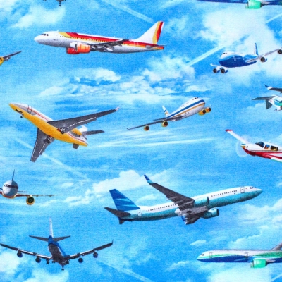 Elizabeth's Studio In Motion 466E-BLU Airplanes Blue