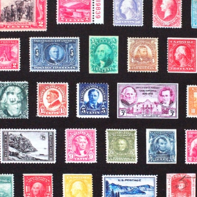 Robert Kaufman Fabrics Library of Rarities SRKD-20958-2 Stamps Black