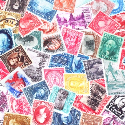 Robert Kaufman Fabrics Library of Rarities SRKD-20959-199 Stamps Antique