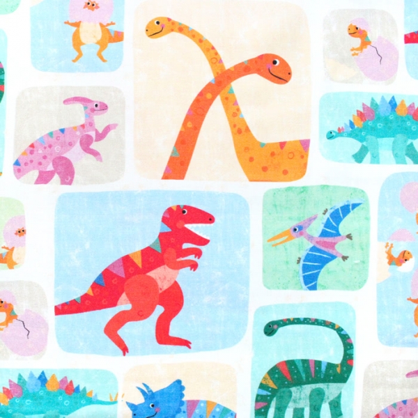 Michael Miller Fabrics Rainbow Dino Dc Ivor Dino Patch マイケルミラー 恐竜柄 Usaコットン通販