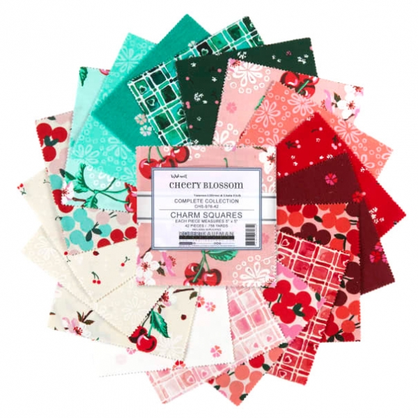 パッチワーク生地・キルト・チャームパック / Robert Kaufman Fabrics / Wishwell Cheery Blossom /  5in Squares 42pcs