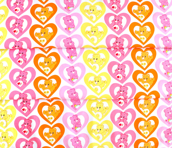 Camelot Fabrics Care Bears 44010105-1 Warm Hearts Pink / USAコットン・ケアベア柄生地