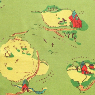 Windham Fabrics / West Hill / 52873-3 Buttercup Map Green