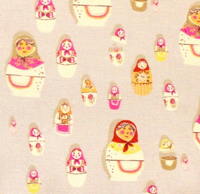 Windham Fabrics / West Hill / 52875-6 Matryoshka Dolls Warm Tan