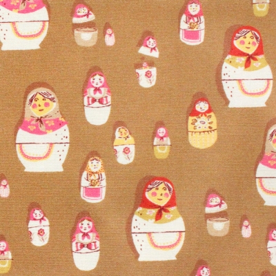 Windham Fabrics / West Hill / 52875-7 Matryoshka Dolls Brown