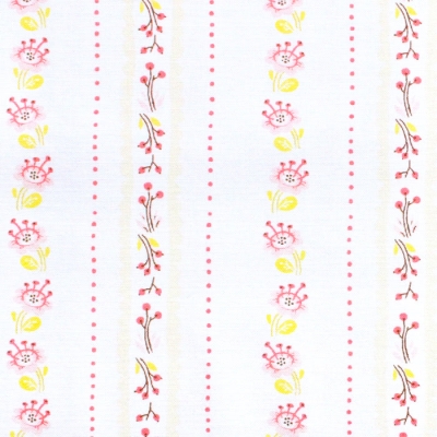 Windham Fabrics / West Hill / 52880-17 Floral Stripe Ivory