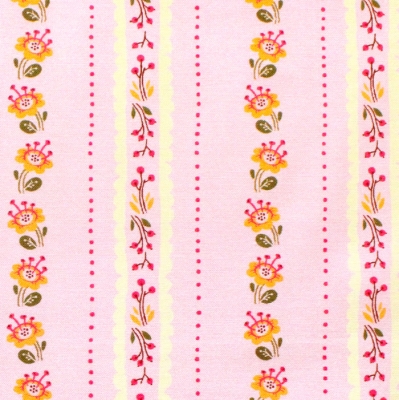 Windham Fabrics / West Hill / 52880-19 Floral Stripe Pink