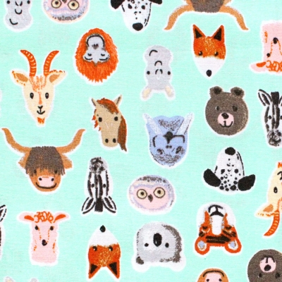 Windham Fabrics A is for Animals 52976-3 Friendly Faces Green
