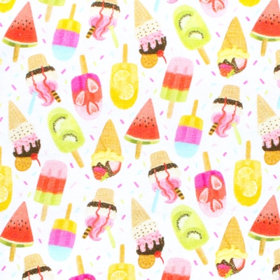 Timeless Treasures Forever Summer OLIVIA-CD1328 Summer Ice Cream Cones and Popsicles