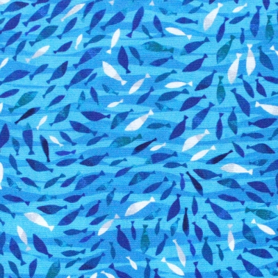 Windham Fabrics Icy World 52972D-8 School of Fish Blue