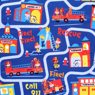 Michael Miller Fabrics Ladder co.1 DDC10581-NAVY Fire! Fire!