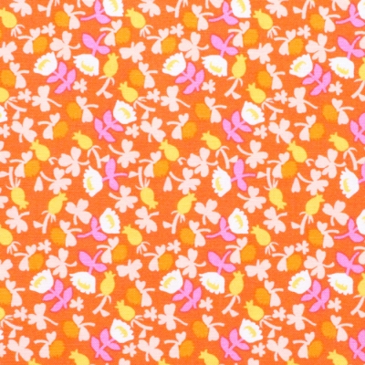 Windham Fabrics / Lucky Rabbit / 37027A-12 Calico Red Orange
