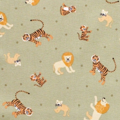 Lewis & Irene / Small Things Wild Animals SM53-2 Lions & Tigers Green