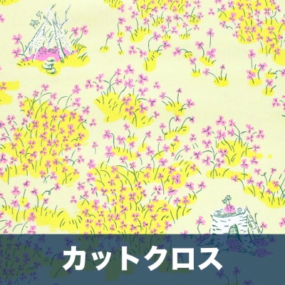 åȥ Windham Fabrics / Lucky Rabbit / 53244-8 Fairy House Yellow