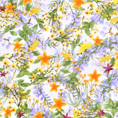 3 Wishes Fabric / Locally Grown 20198-CRM-CTN Floral Spray