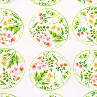 Windham Fabrics / Studio Edit by Heather Ross 40928D-5 Floral Wreaths Cream