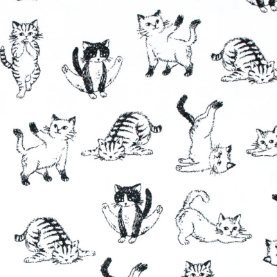 Robert Kaufman Fabrics / Sevenberry Animal Club SB-850328D1-1 White Cats
