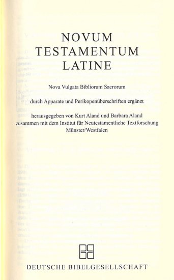 ラテン語　新約聖書　ネストレ・アーラント第3版　新・ウルガタ（Nova Vulgata）5301 | 聖書やキリスト教書籍の通販サイト -  バイブルハウス南青山
