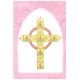 山崎美枝子　洗礼用メッセージカード/ハート型ぶどうの十字架（ピンク）　聖句入りの商品画像
