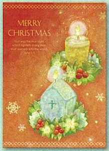 【DAG掲載】クリスマスカード　キャンドルリース　NL005の商品画像