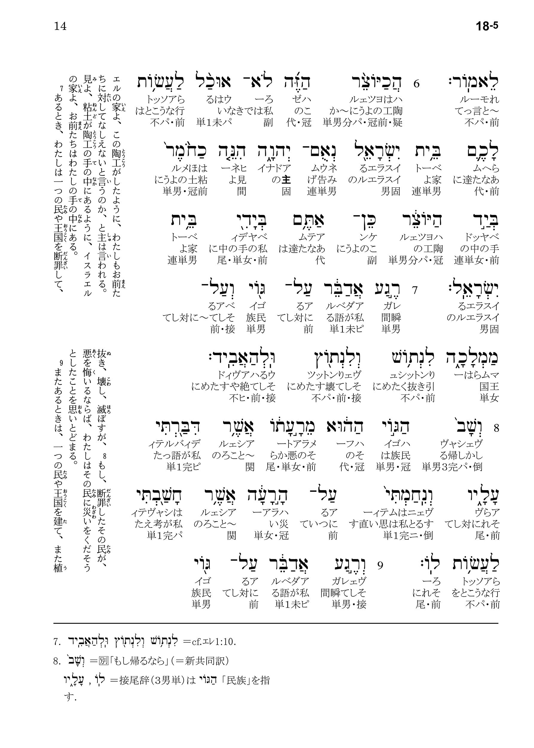 ヘブライ語聖書対訳シリーズ24 エレミヤ書2（18～35章）