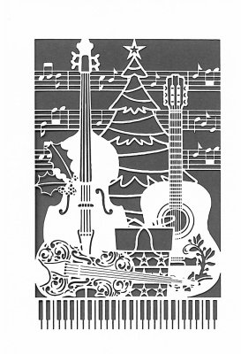 ☆XQR2867 クリスマスカード　XQuireDELICATISSIMOﾐｭｰｼﾞｯｸ楽器の商品画像
